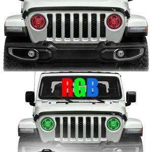 9 ιντσών αλλαγή χρώματος οδήγησε RGB φώτα Halo για Jeep Wrangler JL 2018 2019