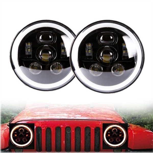 Morsun μαύρο χρώμιο 58w στρογγυλό προβολέα LED για 07-17 Jeep Wrangler απεριόριστη πόρτα JK 4