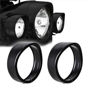 Morsun 4.5inch Fog Light Trim Ring Μαύρο χρώμιο για Harley Road Glide